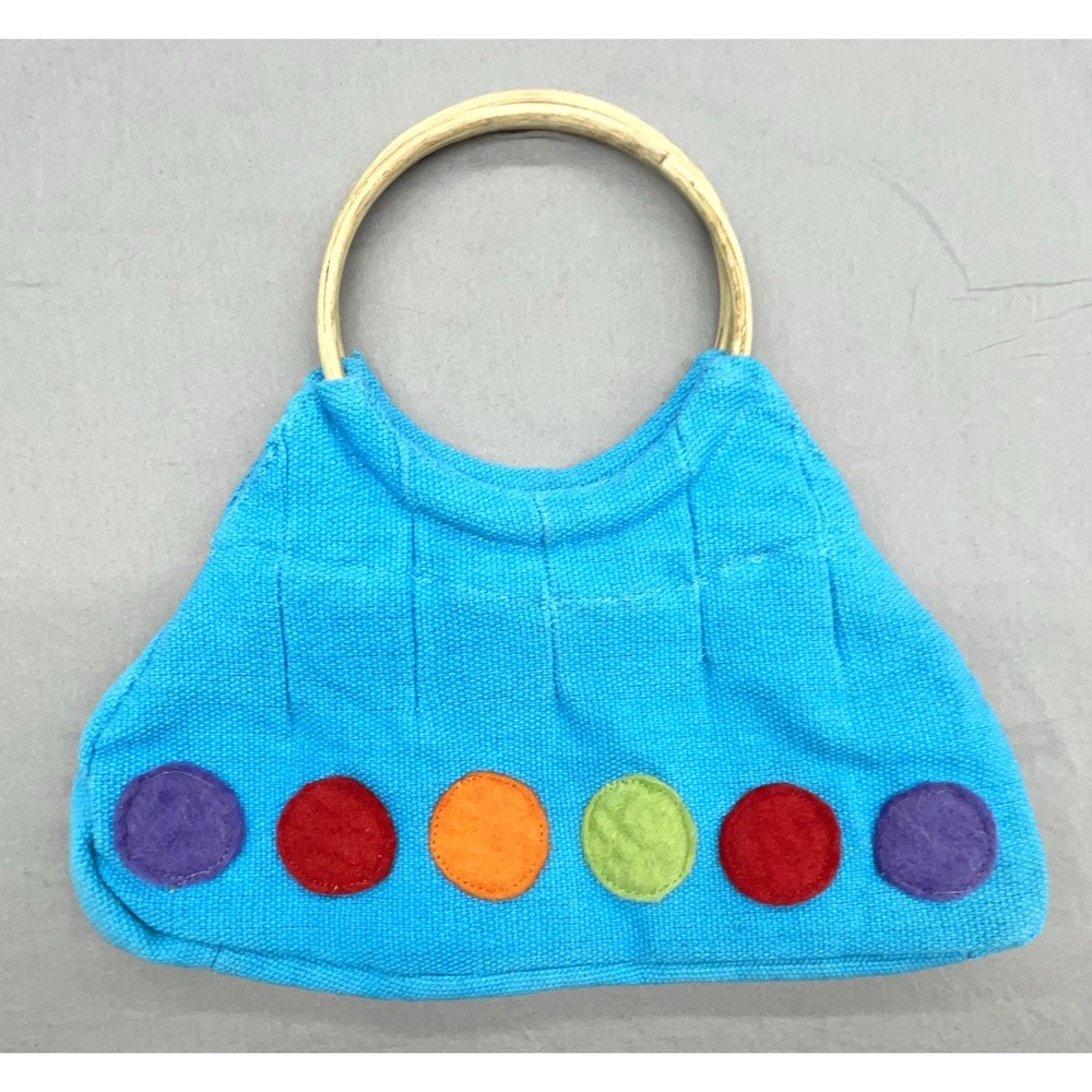 Rising Tide Purse Handbag Blue Cotton Snap Nepal Boho Whimsy Coastal‎ Beachy